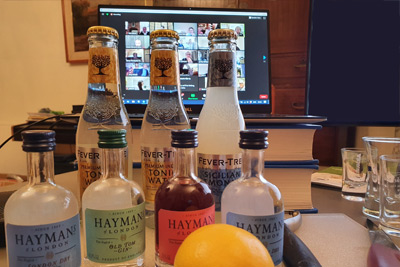 Upholders gin tasting with Haymans gin